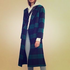 NWT Sandro Paris Plaid Trench Coat